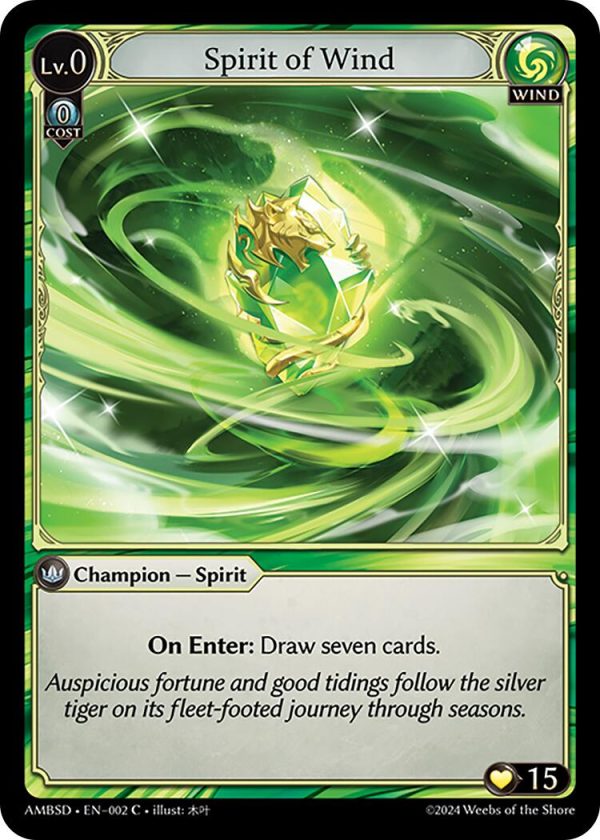 Spirit of Wind (002) [Mortal Ambition Starter Decks] on Sale