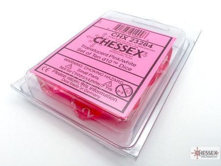 Chessex - 10D10 - Translucent - Pink white Online